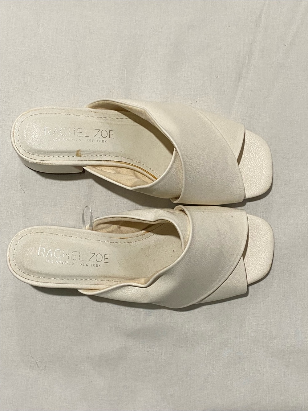 Rachel Zoe Cream Crossover Slip-On Mules